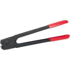 Economy Front Action Double Notch Sealer for 1/2" Strap Width, 16"L x 4"W x 1-1/2"H, Black