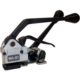 Heavy Duty Manual Combination Polyester Strapping Tool for 1/2" Strap Width, Black & Silver