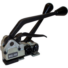 Heavy Duty Manual Combination Polyester Strapping Tool for 5/8" Strap Width, Black & Silver