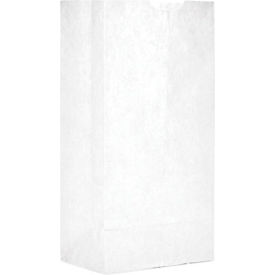 Paper Grocery Bags, #4, 5"W x 3-1/3"D x 9-3/4"H, White, 500/Pack