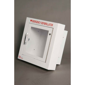 Small Defibrillator/AED Semi-Recessed Cabinet with Alarm