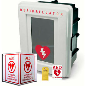 AED Surface Mount Storage & Labeling Kit with Signage, Alarmed