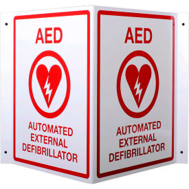 AED 3D V-Shaped Projecting Wall Sign, Plastic