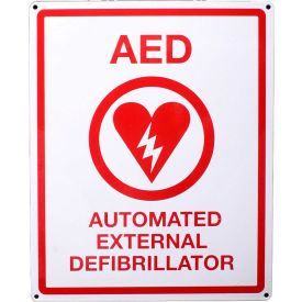 AED Flat Wall Sign, 8" X 10", Metal