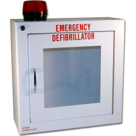 Medium Defibrillator/AED Surface-Mounted Wall Cabinet with Alarm & Strobe