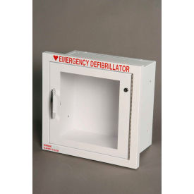 Small Defibrillator/AED Recessed Stainless Steel Cabinet with Alarm