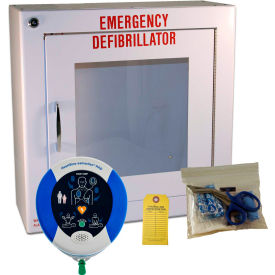 HeartSine 350P Semi-Auto Defibrillator Package with Mounting Cabinet