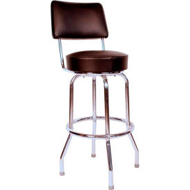 Swivel Barstool with Backrest - 30"H - Black