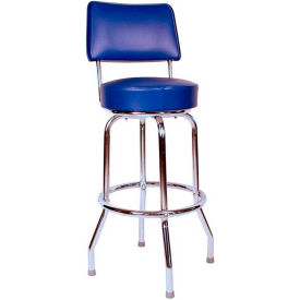 Swivel Barstool with Backrest - 24"H - Blue
