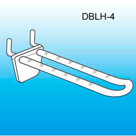 Double-Loop Plastic Pegboard-Slatwall Hook, 4"L, White