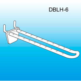 Double-Loop Plastic Pegboard-Slatwall Hook, 6"L, White