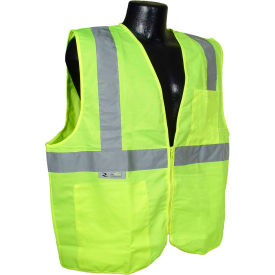 Radians SV2Z Economy Class 2 Solid Safety Vest W/ Zipper, Hi-Vis Green