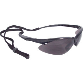 Half Frame Safety Glasses, Smoke Lens, Black Frame