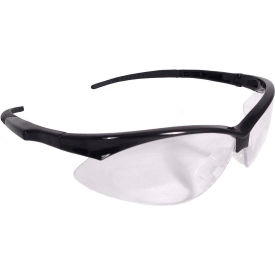 Half Frame Safety Glasses, Clear A/F Lens, Black Frame