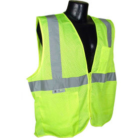 SV2Z Economy Class 2 Mesh Safety Vest W/ Zipper, Hi-Vis Green, 4XL