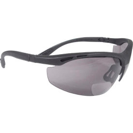 CH1-220 Cheaters Bi-Focal Safety Glasses, Smoke Lens, Black Frame