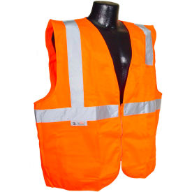 SV2Z Economy Class 2 Solid Safety Vest W/ Zipper, Hi-Vis Orange, 3XL