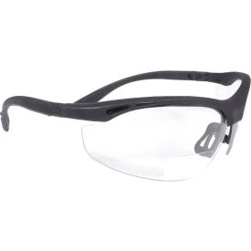 Bi-Focal Safety Glasses, Clear 1.5 Lens, Black Frame