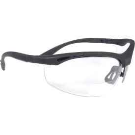 CH1-120 Cheaters Bi-Focal Safety Glasses, Clear 2.0 Lens, Black Frame