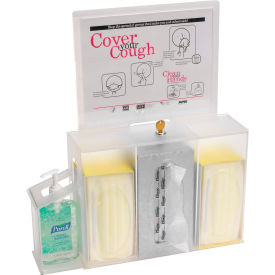 Clear Acrylic Hygienic Station, Wall Mountable, 18-1/2"W x 4-5/8"D x 19-3/4"H