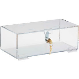 Single Lock Acrylic Refrigerator Medicine Lock Box, 12"W x 6"D x 4-1/4"H, Clear