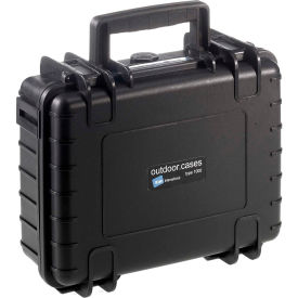 Type 1000 Small Outdoor Waterproof Case W/o Foam / Insert 10-3/4"L x 8-1/2"W x 4H, Black