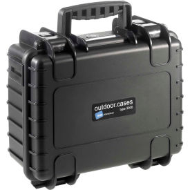 Medium Outdoor Waterproof Case W/ Reconfigurable Padded Divider Insert 14-1/4"L x11-3/4"W, Black