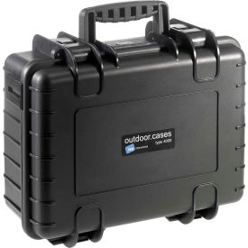Type 4000 Medium Outdoor Waterproof Case W/ Sponge Insert Foam 16-1/2"L x 13"W x 7H, Black