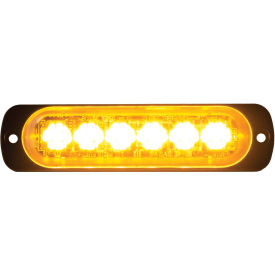 LED Rectangular Amber Low Profile Strobe Light 12V - 6 LEDs