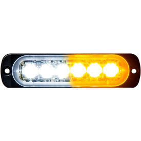 LED Rectangular Amber/Clear Low Profile Strobe Light 12V - 6 LEDs
