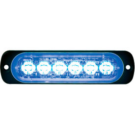 LED Rectangular Blue Low Profile Strobe Light 12V - 6 LEDs - 8891904