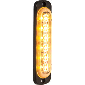 LED Rectangular Amber Low Profile Strobe Light 12V - 6 LEDs