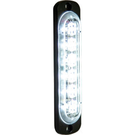 LED Rectangular Clear Low Profile Strobe Light 12V - 6 LEDs