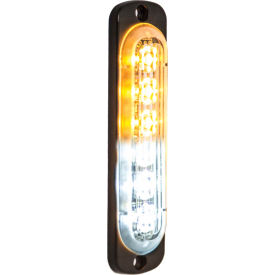 LED Rectangular Amber/Clear Low Profile Strobe Light 12V - 6 LEDs