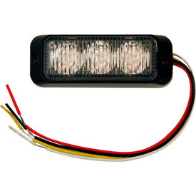 LED Rectangular Amber Strobe Light 12-24VDC - 3 LEDs