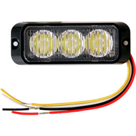 LED Rectangular Clear Strobe Light 12-24VDC - 3 LEDs