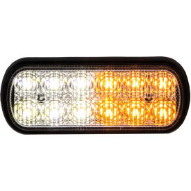 LED Rectangular Amber/Clear Strobe Light 10-30VDC - 12 LEDs