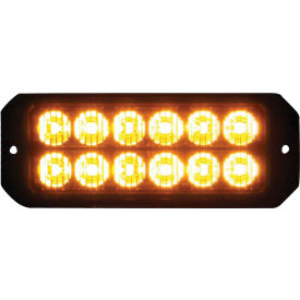 LED Rectangular Amber Strobe Light 12-24VDC - 12 LEDs