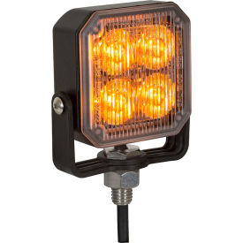 LED Square Amber Strobe Light - 12-24V - 4 LEDs