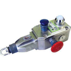 Rope Pull Switch with Emergency Stops and LED Status Indicator, 2 Normally Closed and 2 Normally Open Contacts, Stainless Steel