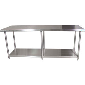 304 Stainless Steel Table, 96 x 30", Adjustable Undershelf, 16 Gauge