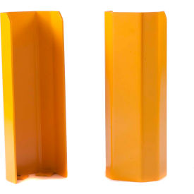 Angled Wall Corner Guard, 18"H, Stainless Steel with Yellow Powder Coat