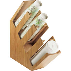 4 Section Bamboo Cup and Lid Holder 4-3/8"W x 20"D x 19-1/2"H
