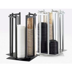 One by One Rotating Cup and Lid Organizer 10"W x 10"D x 15-3/4"H Platinum