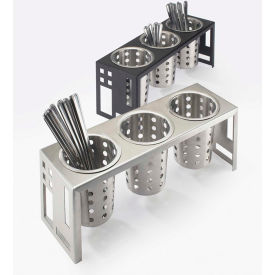 Squared 3 Cylinder Stand 16"W x 5-1/4"D x 6"H Stainless Steel