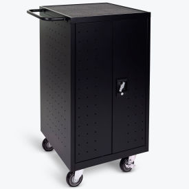 Laptop/Chromebook Charging Cart For 18 Devices, 25"W x 21-1/4"D x 39-3/4"H, Black