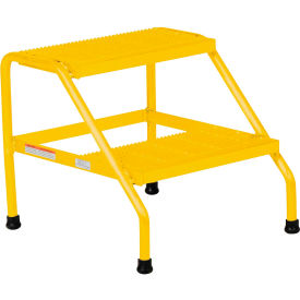 Aluminum Yellow Wide Step Stand - 2 Step Welded - Yellow
