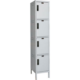 4-Tier 4 Door Laptop/Backpack Locker, 15"W x 18"D x 78"H, Light Gray, Assembled
