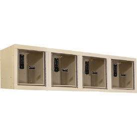 1-Tier 4 Door Safety-View Plus Locker, 48"W x 18"D x 12"H, Tan, Unassembled