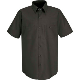 Men's Industrial Work Shirt Short Sleeve Charcoal Long-L SP24
